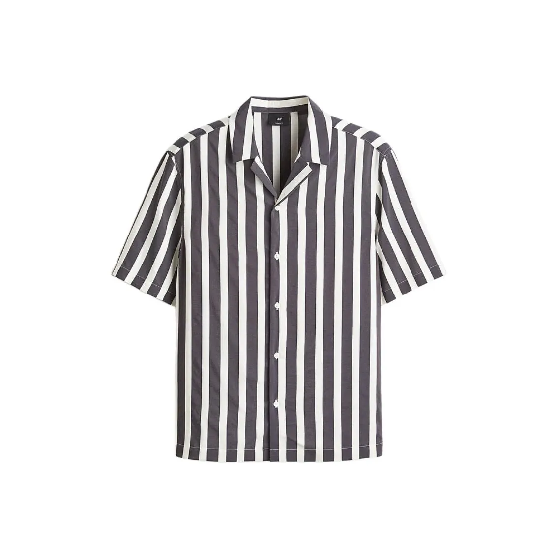 H&M Белый/Серый Полосатые Мужские Рубашки