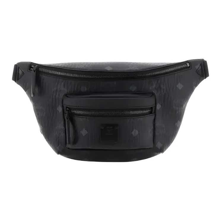 MCM Fursten Visetos Artificial Leather Sling Bag Crossbody Bag Fanny Pack Mini Men's Black