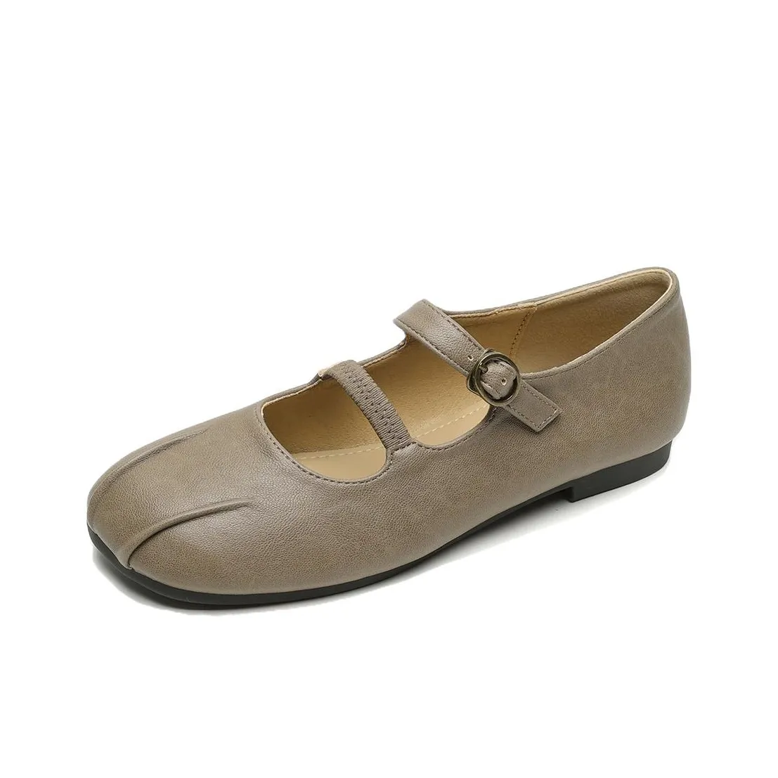 WEISHIBANGWEI Грубый каблук Туфли Мэри Джейн Женские Серые