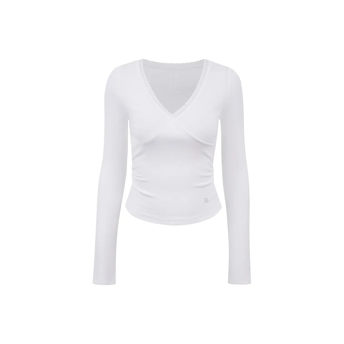 Ariseism Standard Solid Color Lace Long Sleeve T-Shirt Autumn and Winter New Arrival Slimming Top Women's 