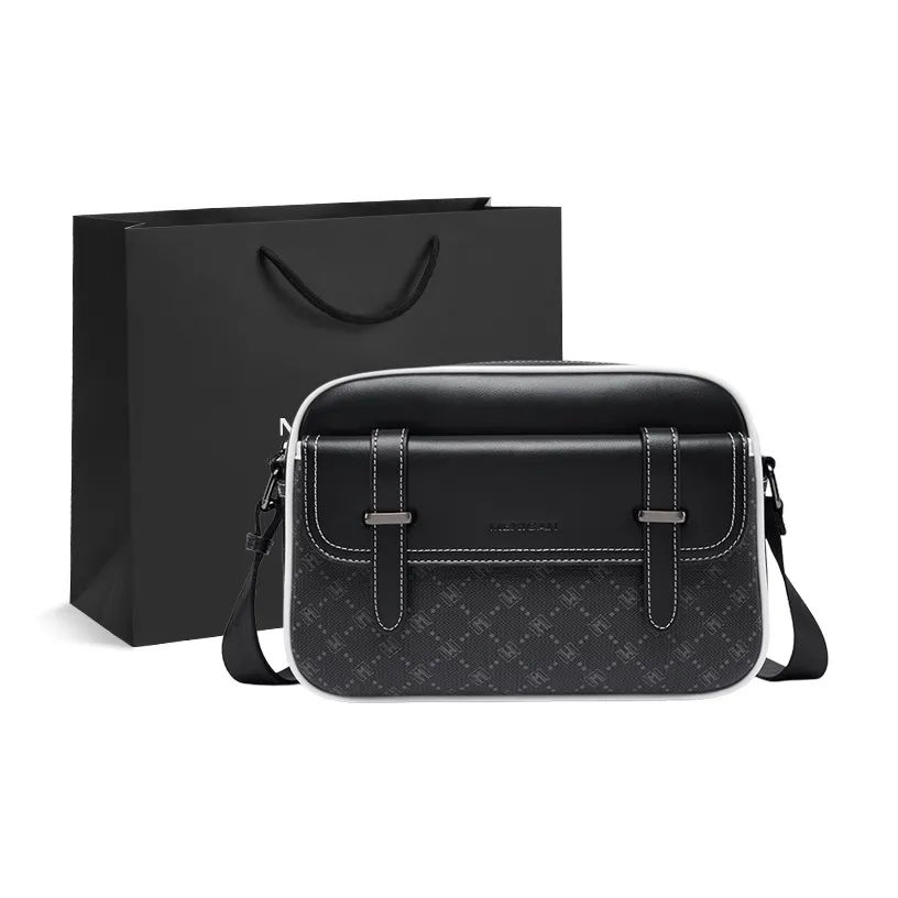 MEXICAN ПВХ Одно Плечо Маленькая Сумка Сумка через плечо Мужская Черная