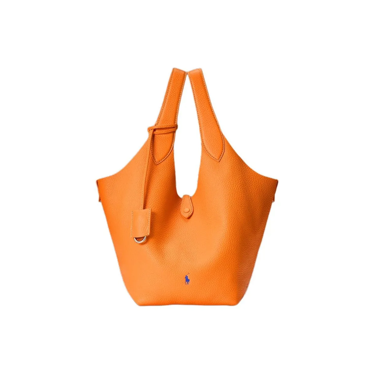 Polo Ralph Lauren Cow Leather Tote Bag Shopping Bag Handbag Women's Orange