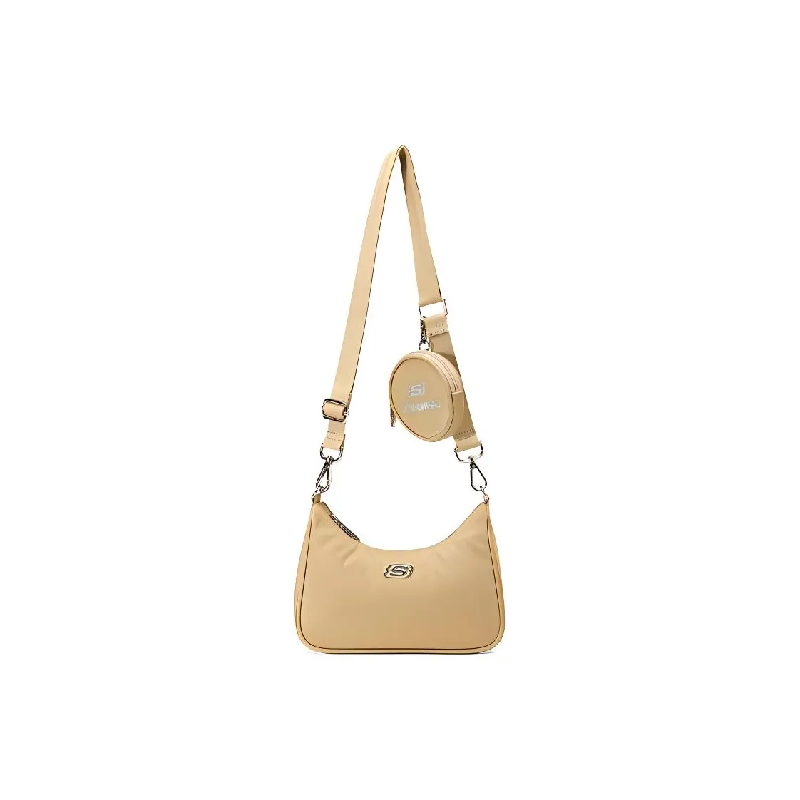 Skechers LeSportsac Collaboration Fabric Shoulder Bag, Crossbody Bag Regular Unisex Beige Umber