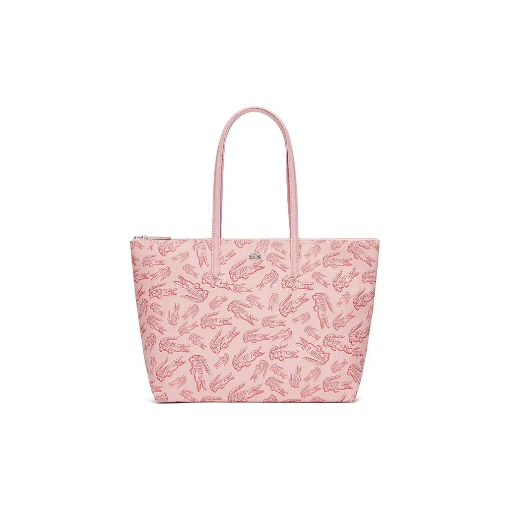 LACOSTE PVC Tote Bag, Shopping Bag, Shoulder Bag Tubas Women's Lip Pink