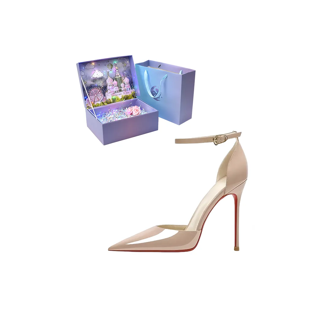 ROBINHOOD Замок Эксклюзив 3D Коробка Узкий каблук Высокие каблуки Женские