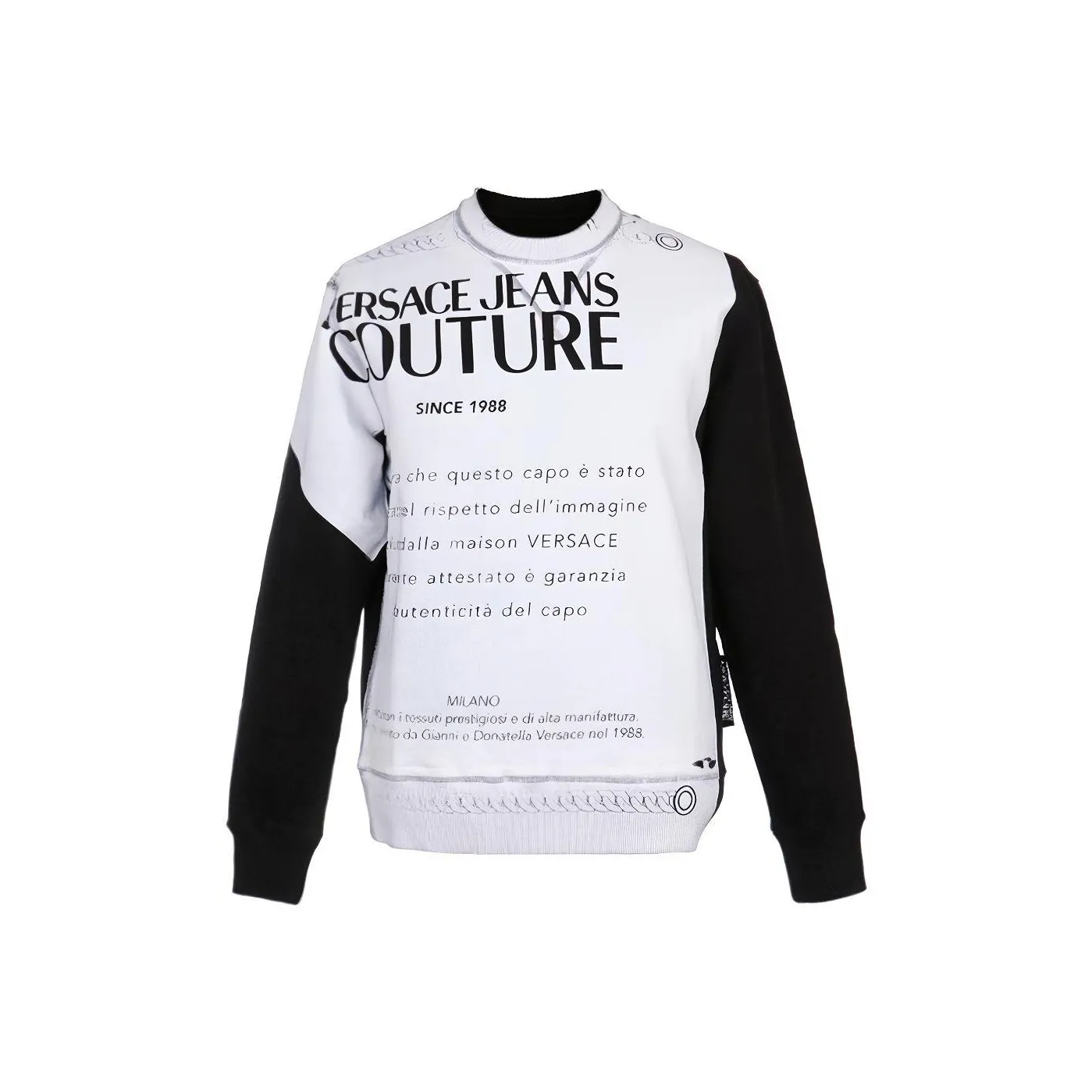 VERSACE JEANS COUTURE Sweatshirt Men's White Gray & Black