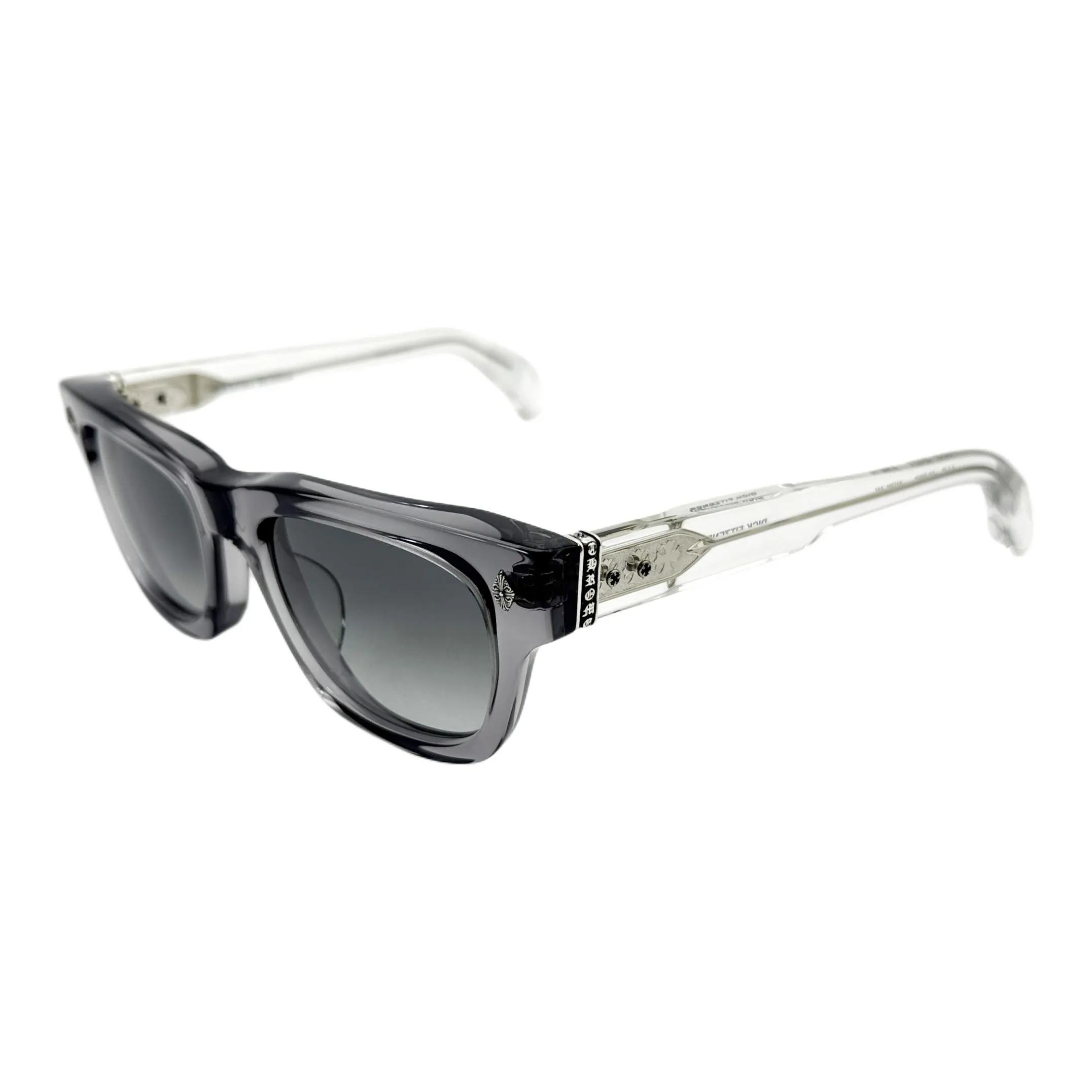 Chrome Hearts Plate Alloy Frame Square Sunglasses Unisex Gray