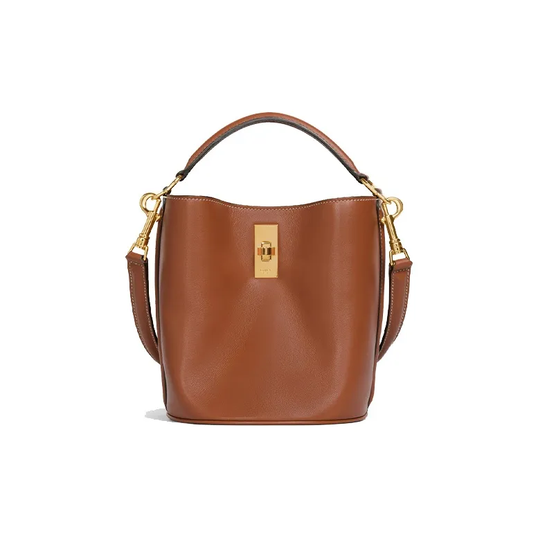 CELINE TEEN BUCKET16 Smooth Calf Leather Bucket Bag, Shoulder Bag, Crossbody Bag, Handbag Trumpets Women's Tawny
