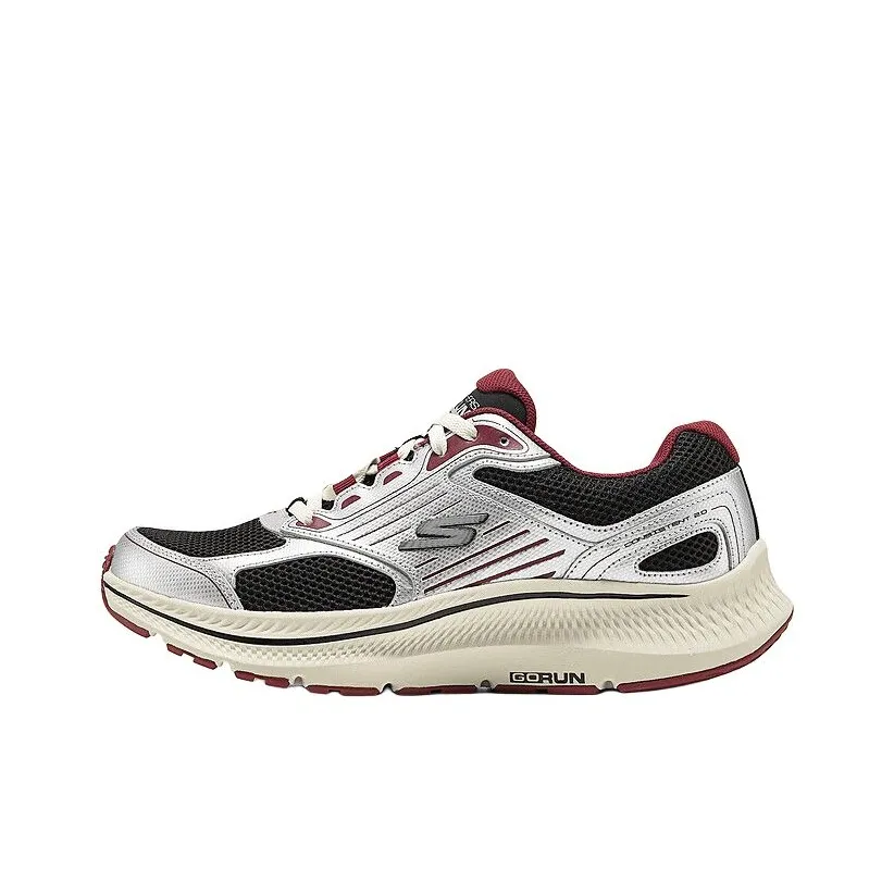 Skechers MEN'S GO Амортизация и Дышащий Низкий Топ Беговые кроссовки Мужские Черный Красный