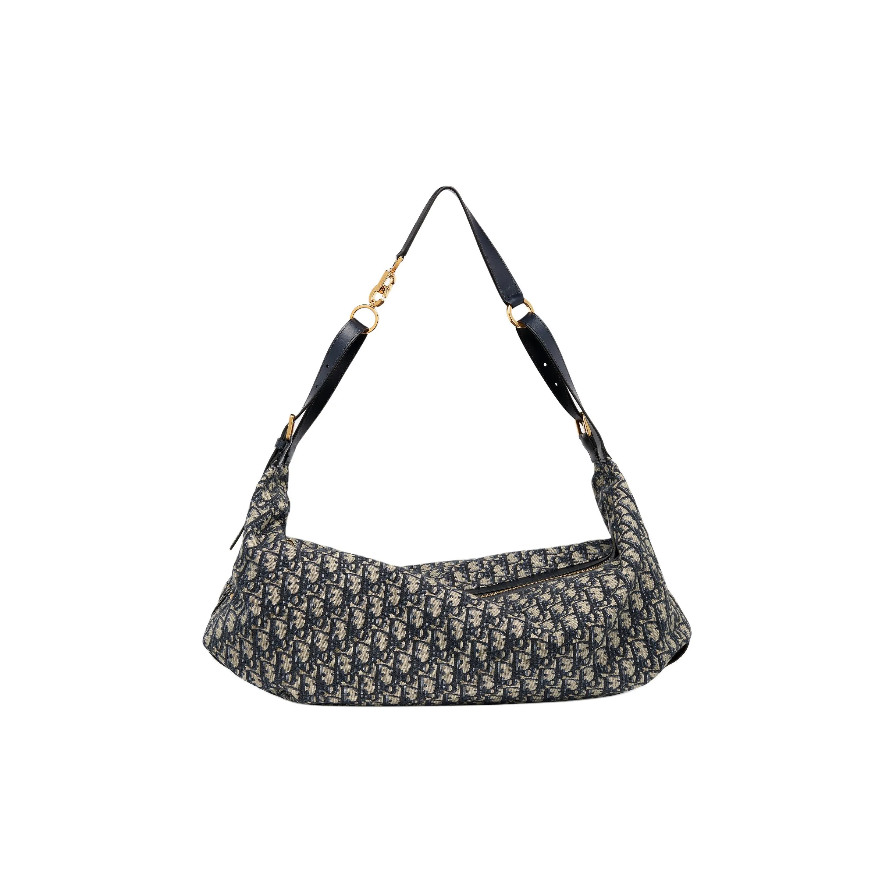 DIOR D Journey Cotton With Cow Leather Handbag, Shoulder Bag Tubas Women's Blue