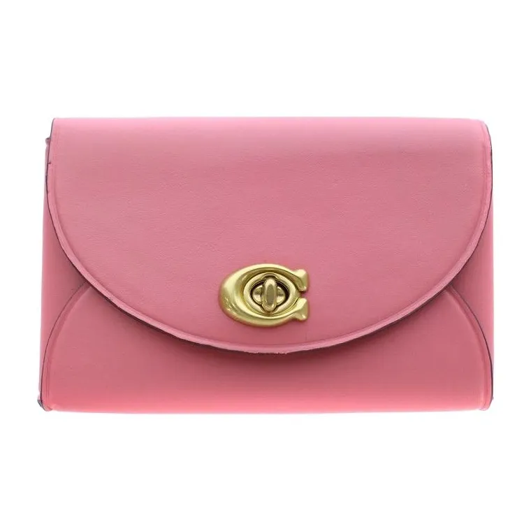 COACH Карточный чехол Телячья кожа с вставками из кожи Кошелек Держатель для карт Мини Женский Розовый