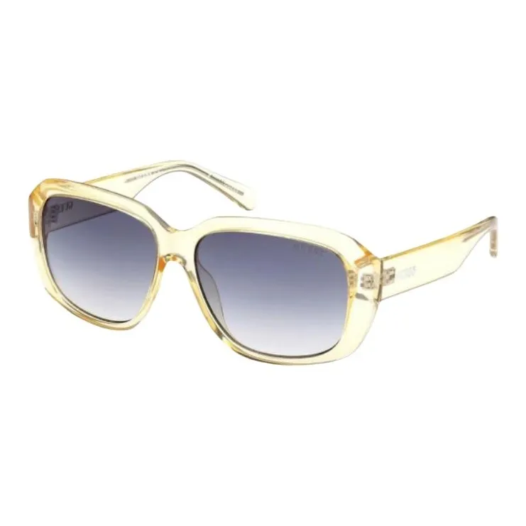 GUESS Resin Injection Molded Rectangular Sunglasses Women's Yellow