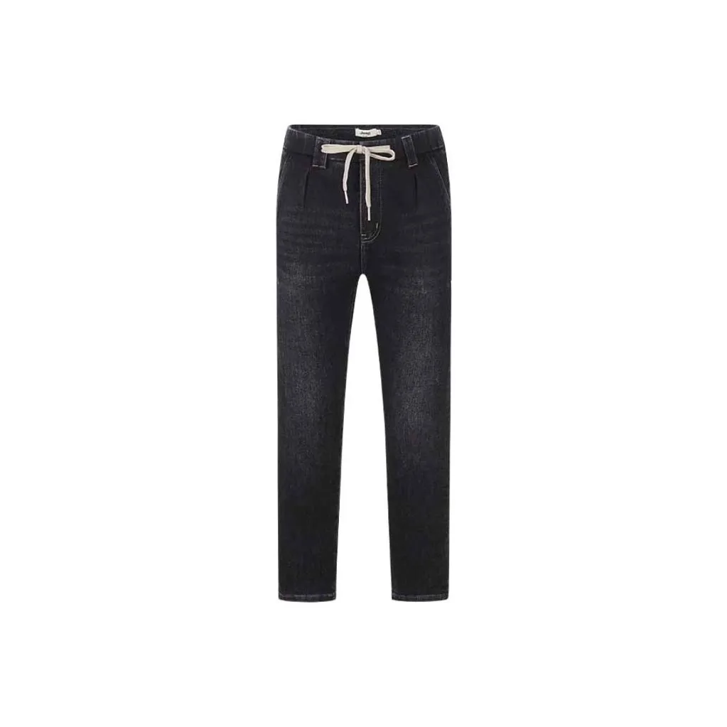 Jeep Jeans Unisex Pure Black Lining Fleece Lined