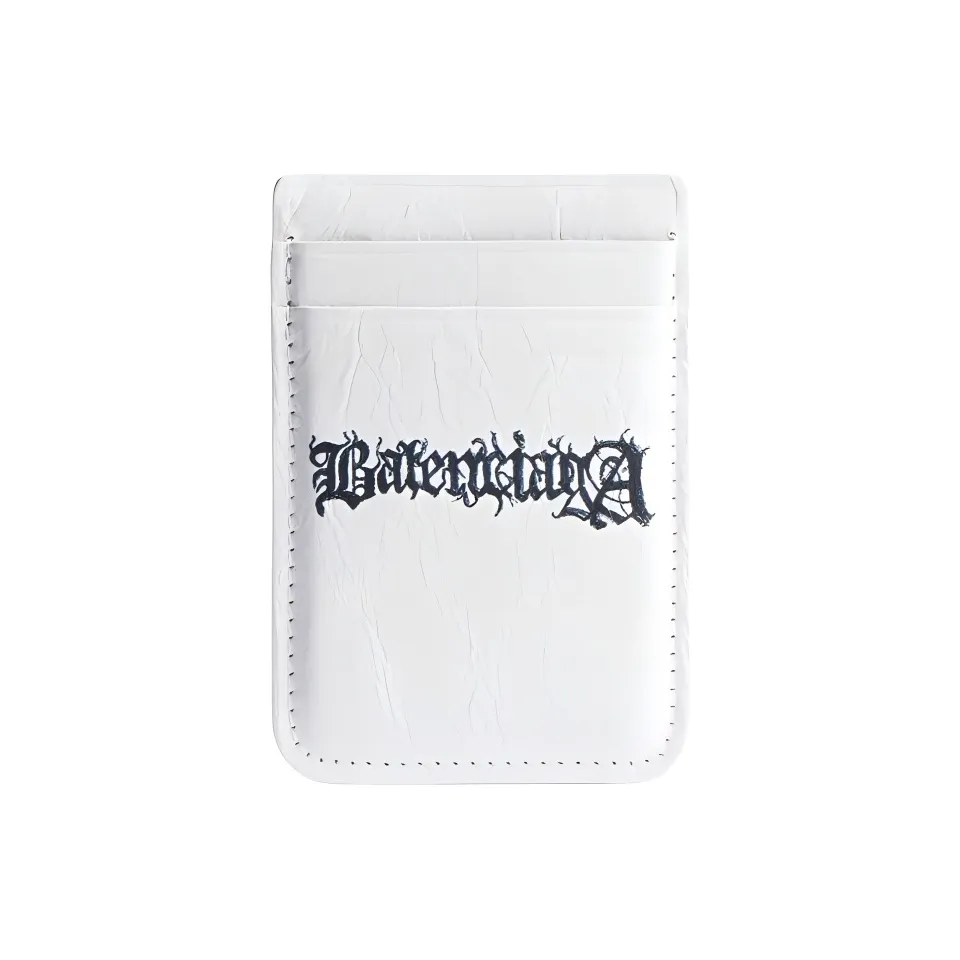 Balenciaga Men's White Lambskin Card Holder