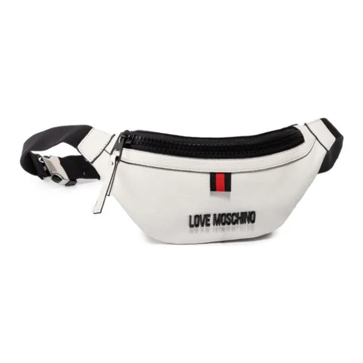 MOSCHINO Leather Crossbody Bag Fanny Pack Women's White