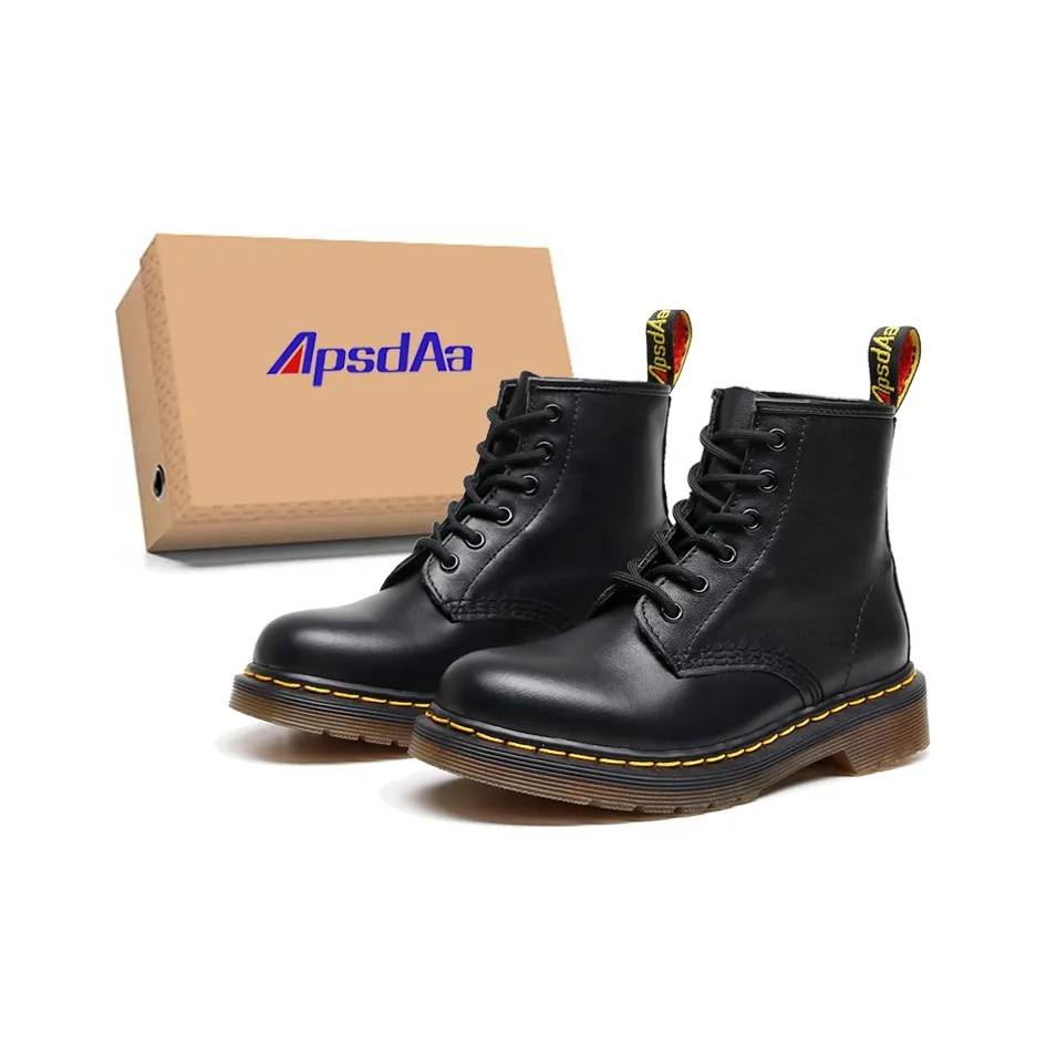 ApsdAa x VFTS Винтаж Классический 6 Hole Nappa Мягкая кожа Большой размер Martin Boots 3 см Унисекс Черный
