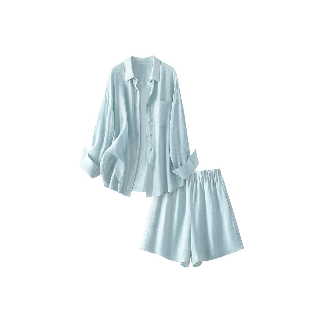 Cypress House Комплект Рубашка и Штаны Женские Озерный Синий