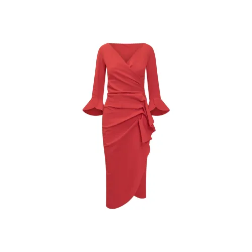 CHIARA BONI La Petite Robe Red Женские Длинные Платья с Рукавами