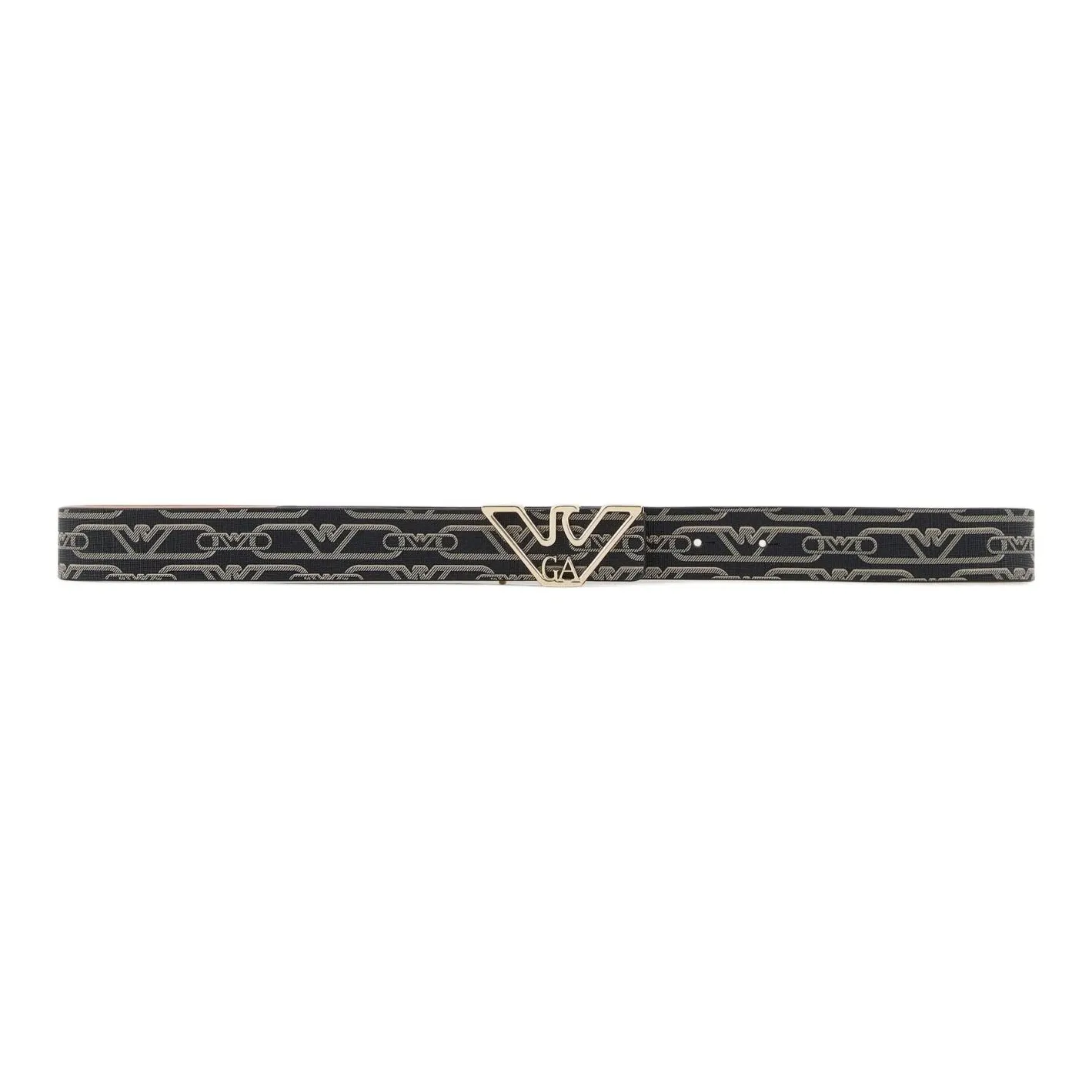 EMPORIO ARMANI Monogram print Belt With Eagle Plate