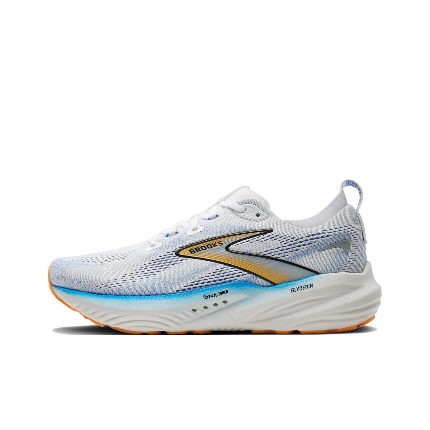 Brooks Glycerin 22 Амортизация и Дышащий Низкий Топ Повседневные Беговые кроссовки Мужские Белые
