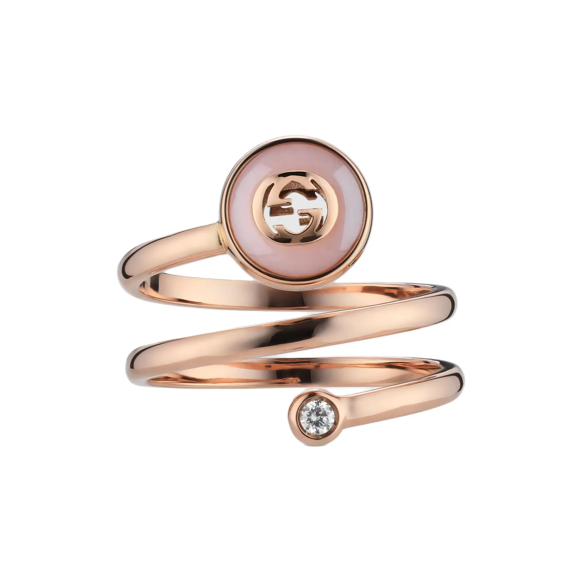 GUCCI Interlocking 18k Spiral Ring
