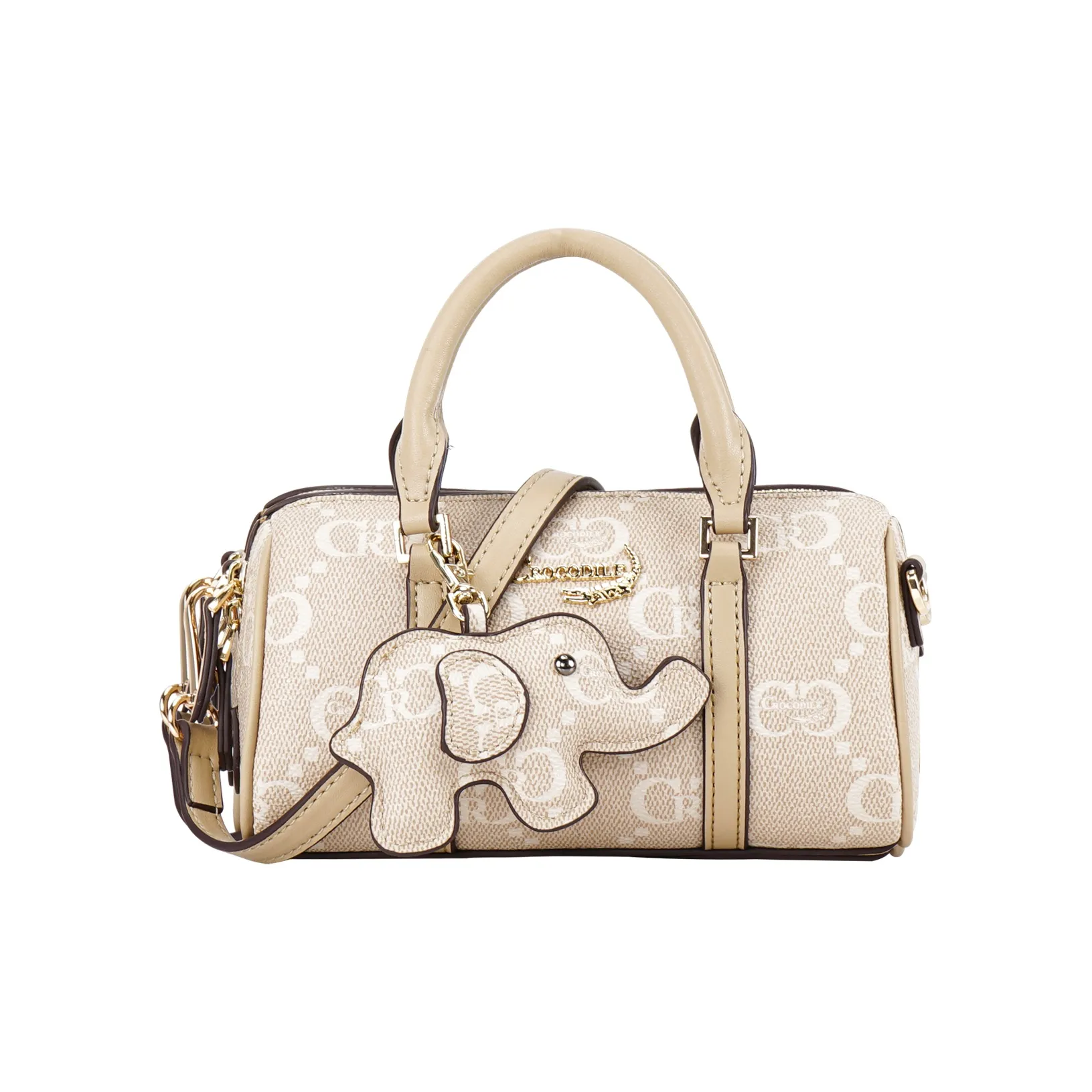 Крокодил PVC Бостон Сумка Подушка Сумка Сумка через плечо Портативная Сумка на плечо Стандартная Женская Хаки Карамель