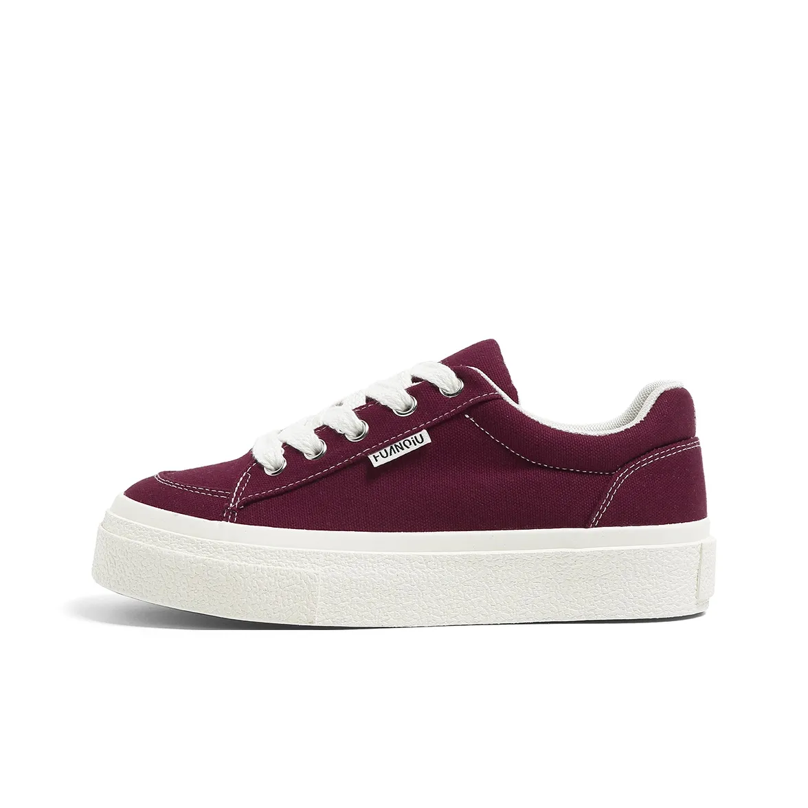 HUANQIU Slip-resistant Abrasion-resistant Breathable Low-Top Canvas Shoes Women's Burgundy HUANQIU Противоскользящие Износостойкие Дышащие Низкие Кеды Женские Бордовые