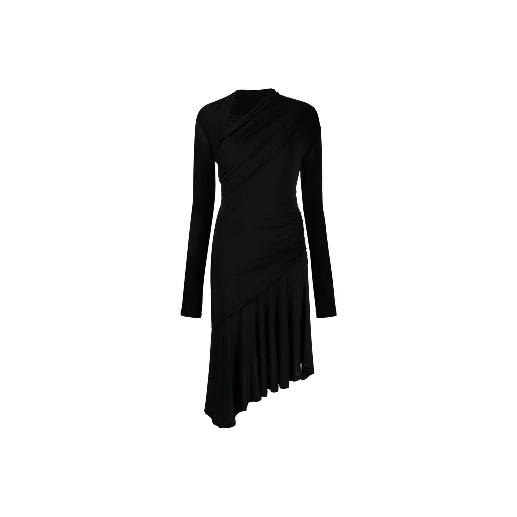 PINKO SS23 Длинное платье с длинным рукавом женское черное