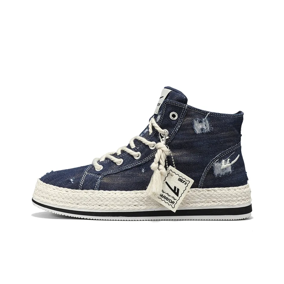 Warrior Скейтборд Кроссовки Высокие Темно-Синие Джинсовые Мужские