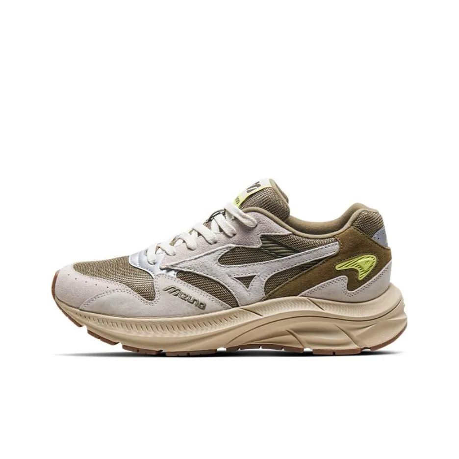 Mizuno Pi Retro Slip-Resistant Abrasion-Resistant Low-Top Беговые кроссовки Унисекс Горохово-зеленый Светло-серый