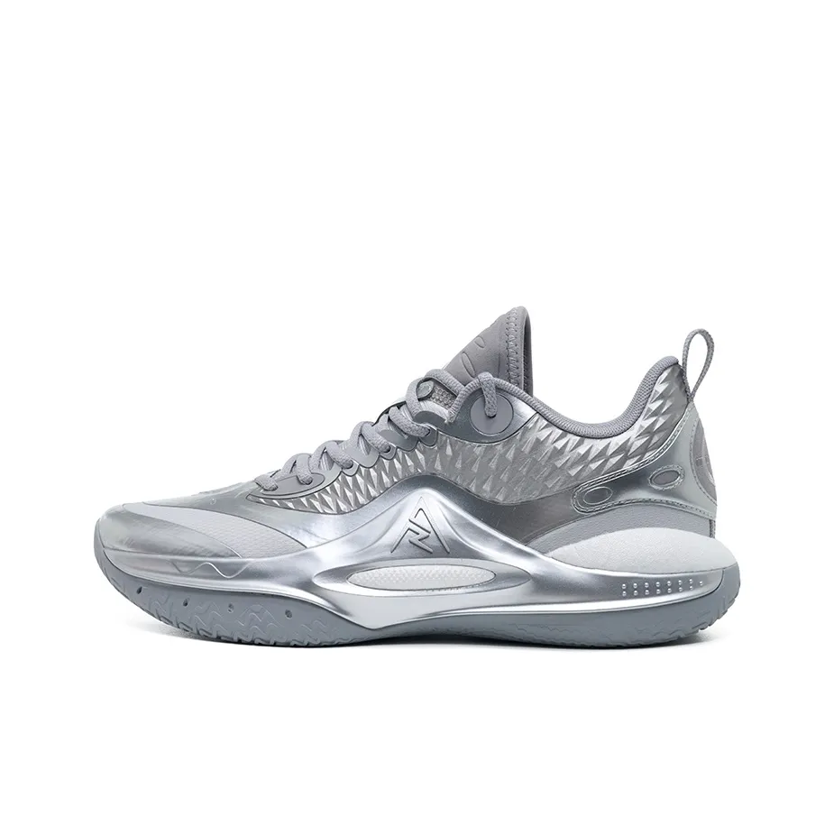 RIGORER Rieves Second Generation Амортизация Износостойкие Низкие Баскетбольные Кроссовки Мужские Серебристо-Белые