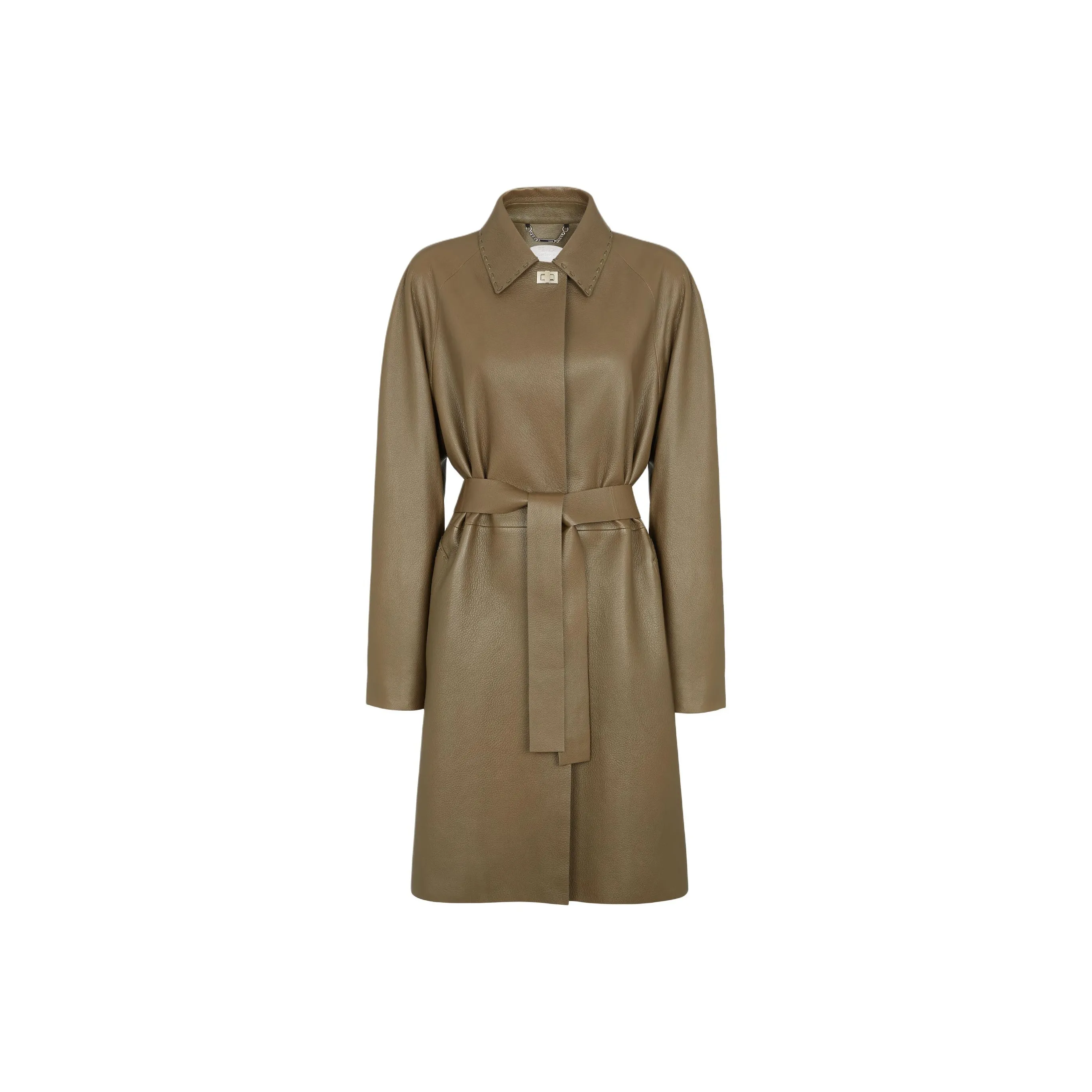 FENDI Leather Jackets Women's Green