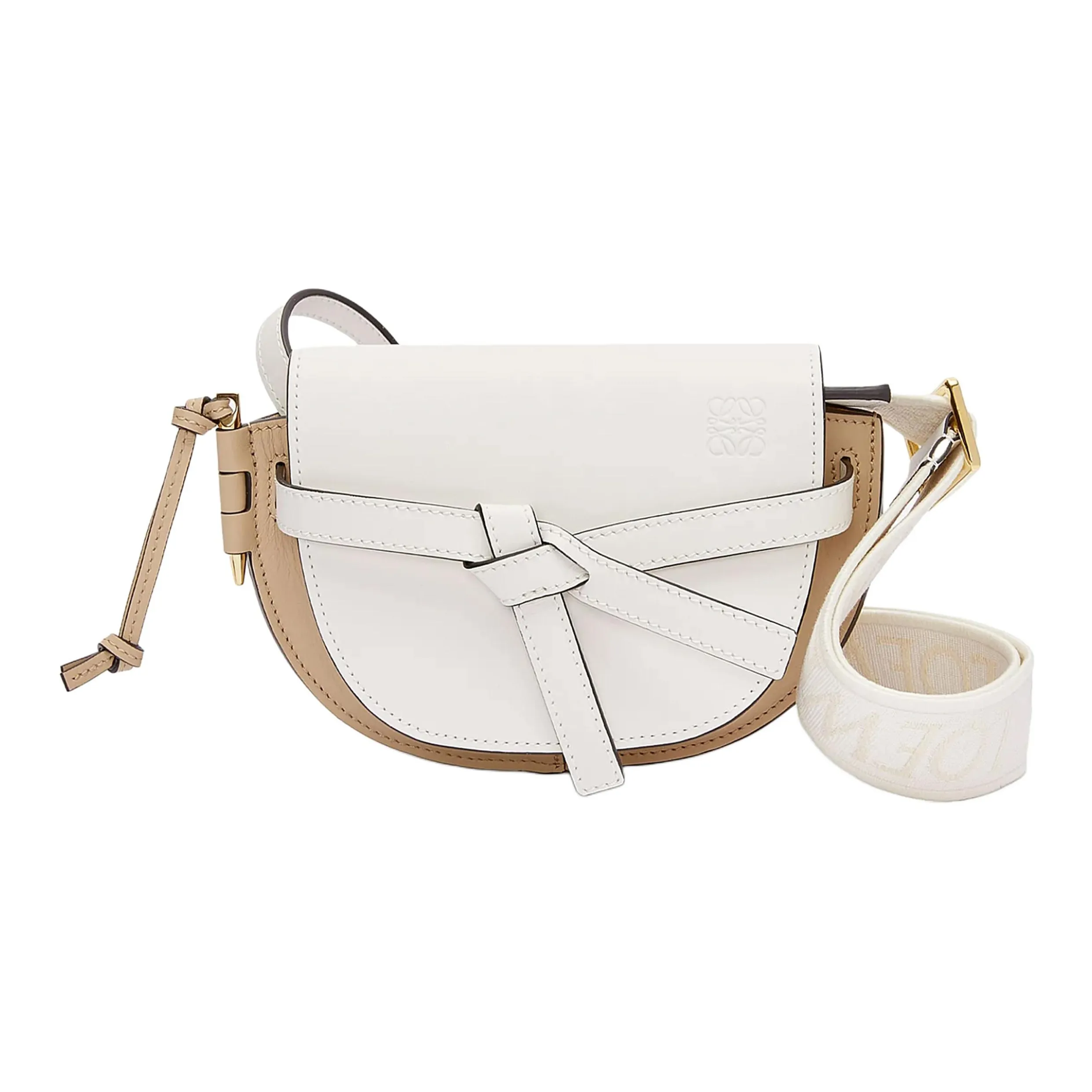 LOEWE GateAnagram Soft Cow Leather Crossbody Bag, Shoulder Bag Mini Women's Soft White Color With Paper Craft