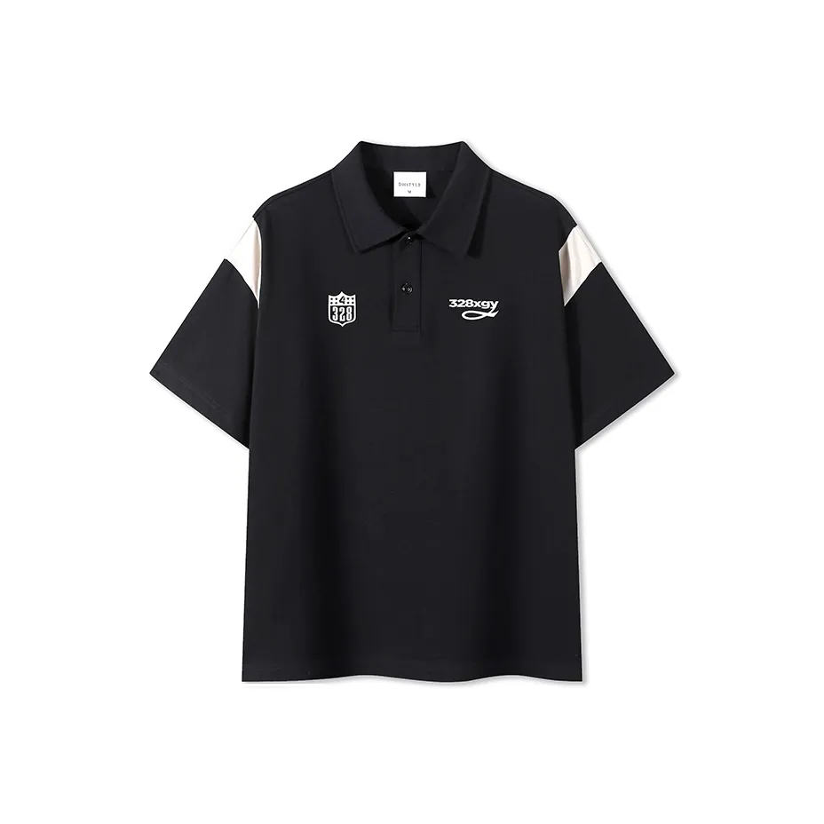 HIPHOPPUNKS Черный и бежевый верблюжий [Высокое качество Стиль★280G] Унисекс Поло