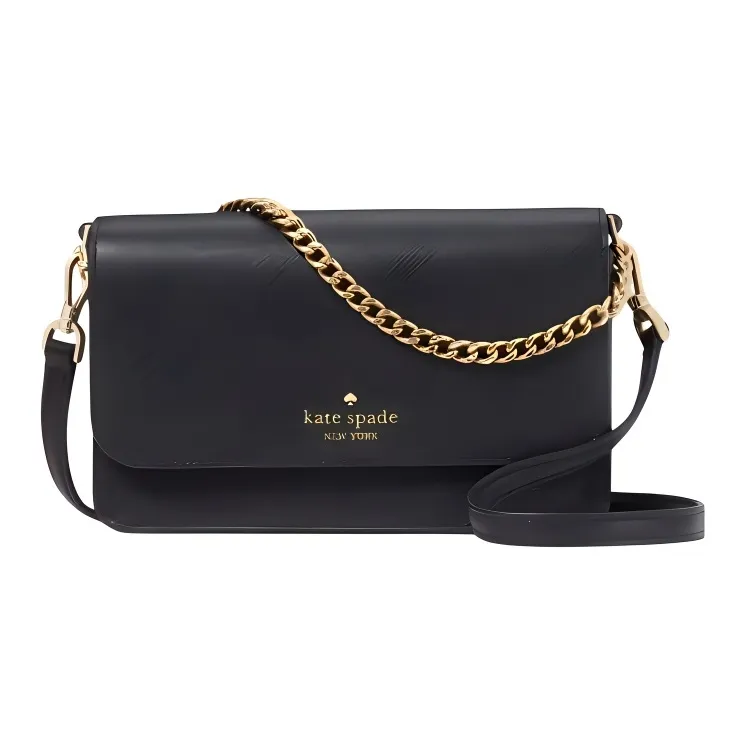 Kate Spade Saffiano Leather Shoulder Bag, Crossbody Bag Trumpets Women's Black