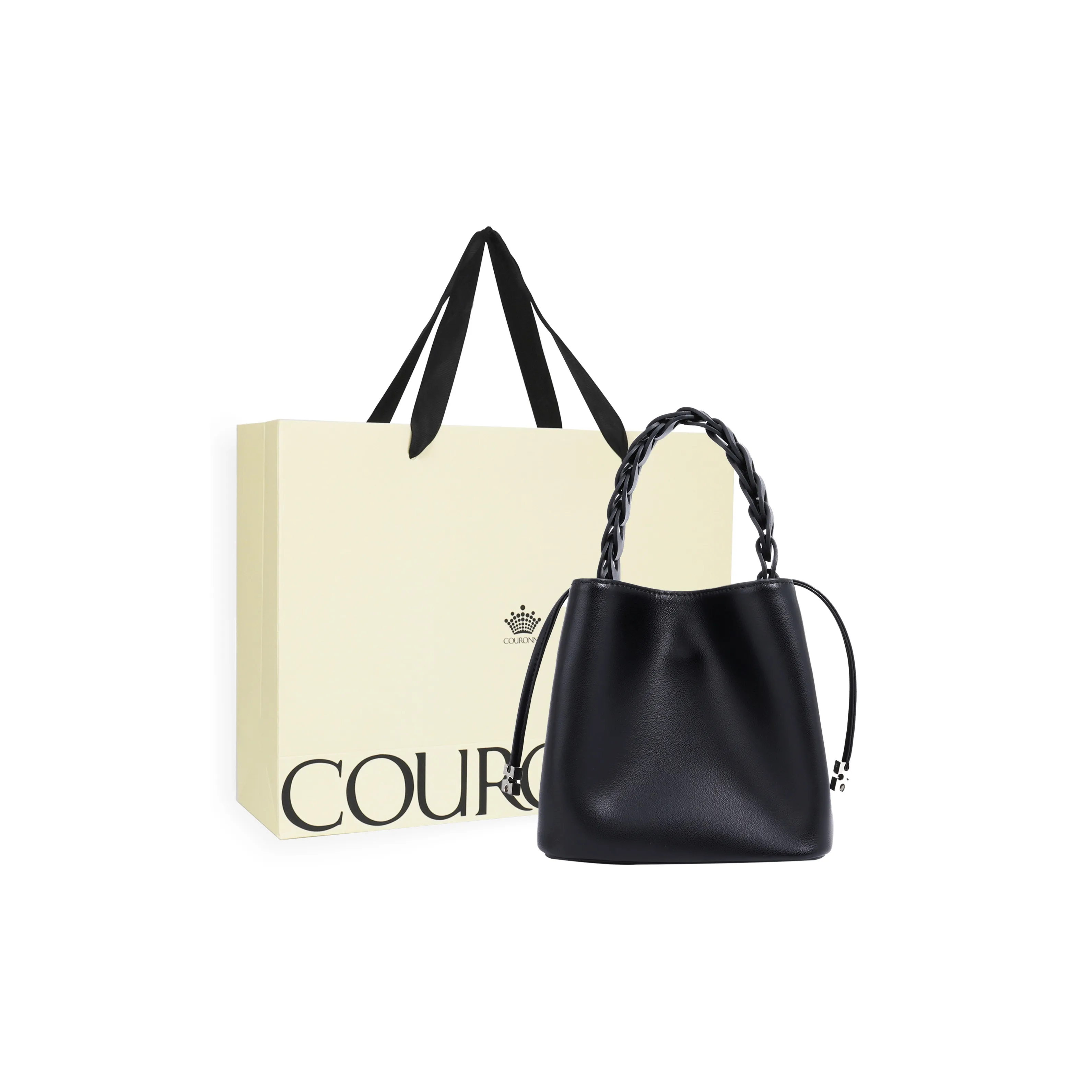 COURONNE Коровья кожа Портативный Одно плечо Через плечо Маленький Женский Мокко