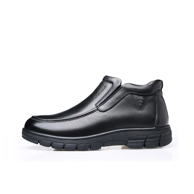 LAORENTOU Повседневные кожаные туфли MID Топ Черный мужской