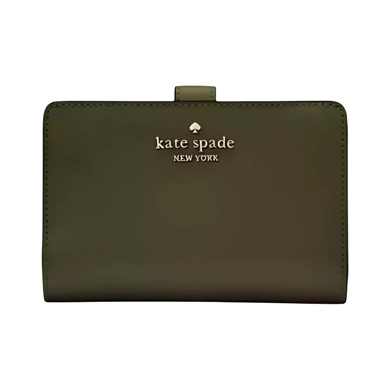 Kate Spade Saffiano Leather Wallet Medium Size Women's Seaweed Green