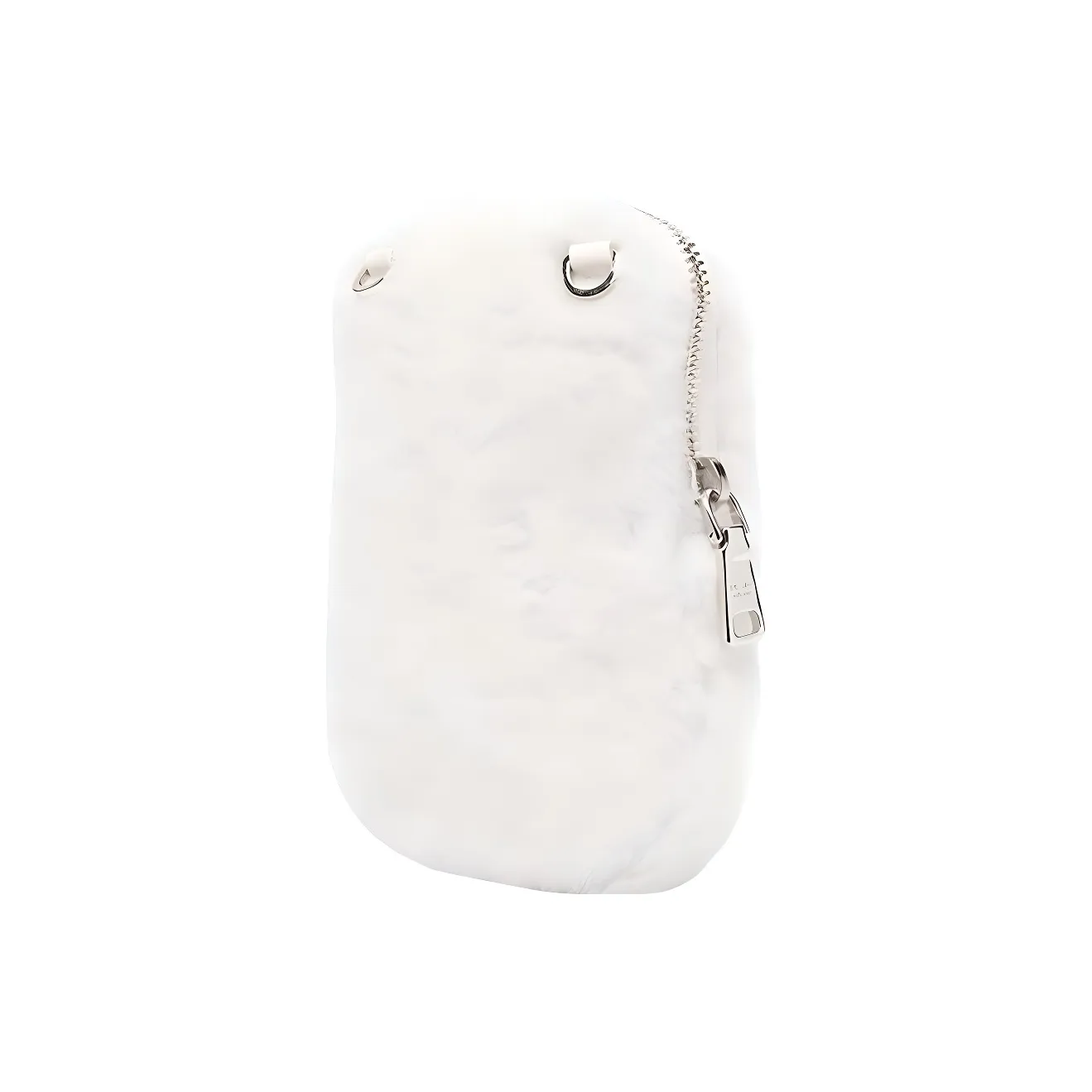 PRADA Nylon With Cotton Faux Fur Shoulder Bag Mini Women's White