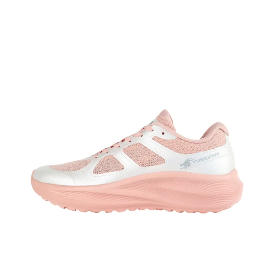TREEPERI Running Shoes Women's Low Top Pink, Ecru
