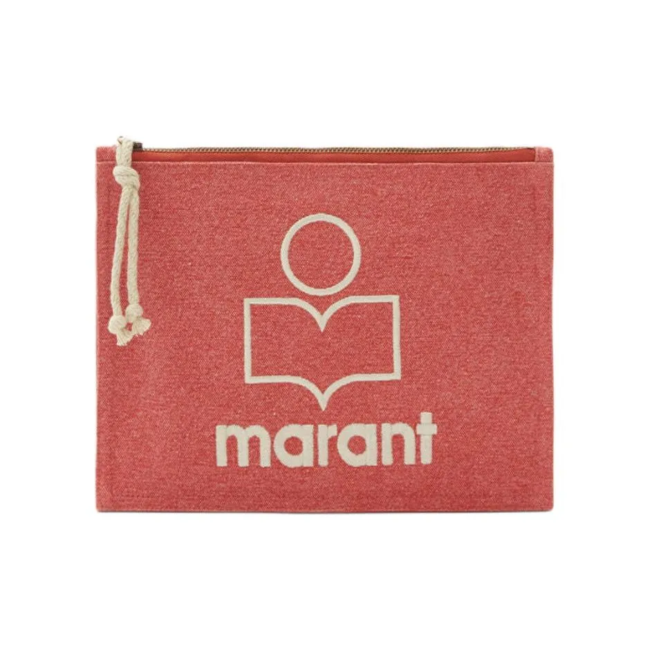 ISABEL MARANT Netia Logo Embroidered Clutch Bag