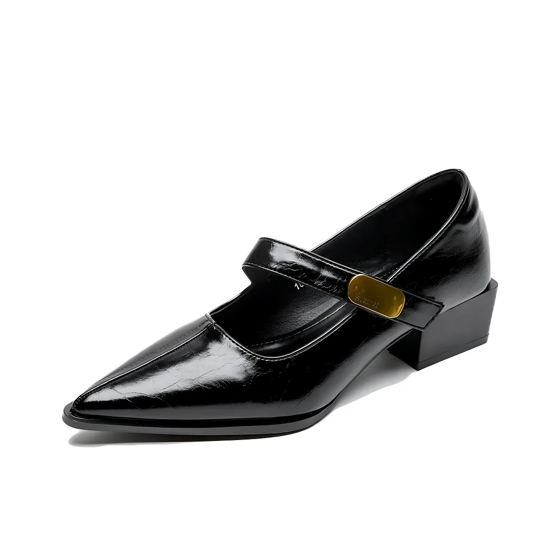 WEISHIBANGWEI Квадратный каблук Mary Jane обувь 5 см женский черный