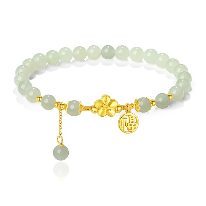 YINCHIE Bracelets Pale Greenish White Jade Women's