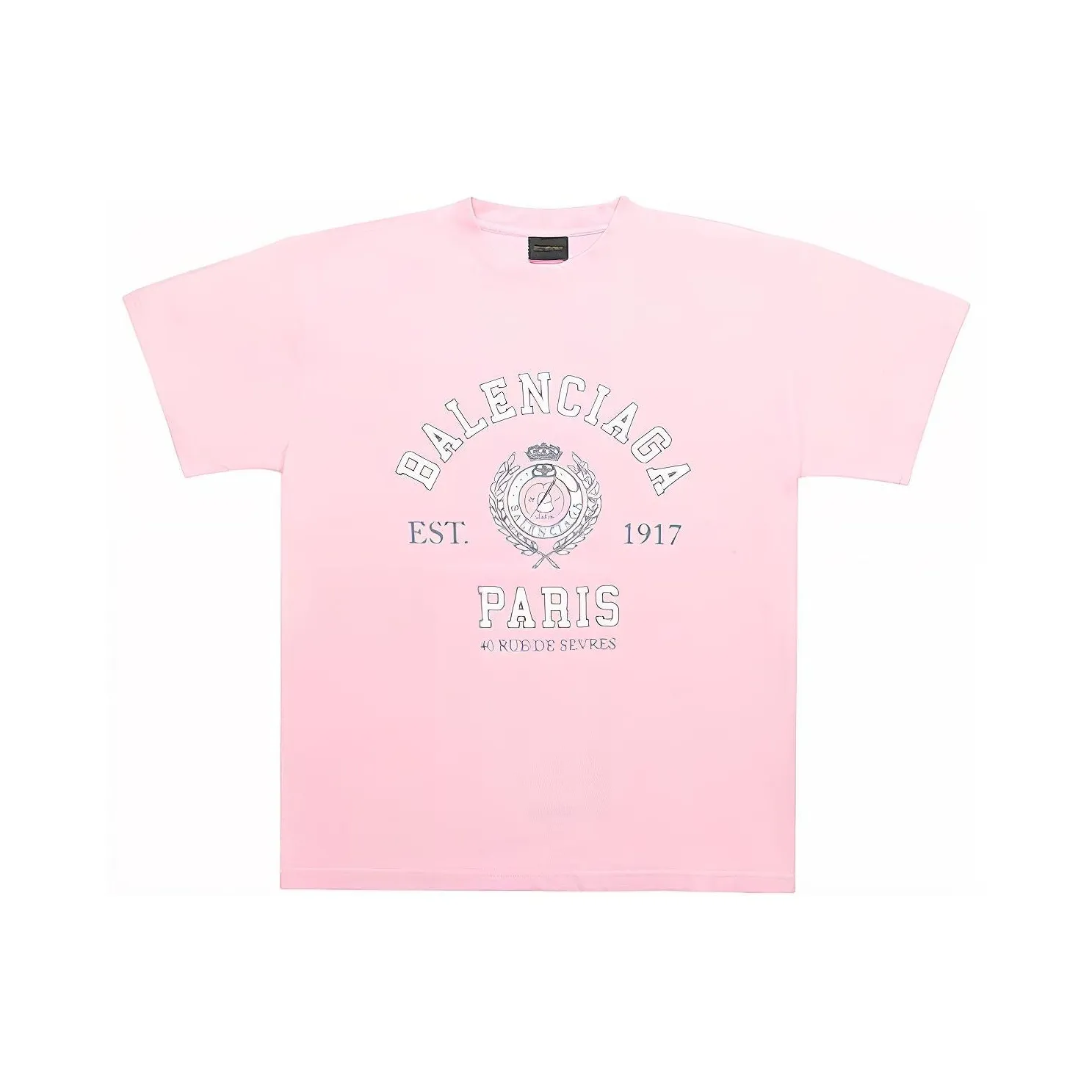 Balenciaga Drop Shoulder Sleeve T Shirt Women's Pink