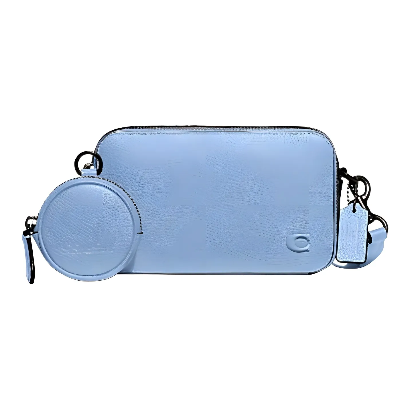 COACH Polished Pebbled Leather Combo Bag, Shoulder Bag, Crossbody Bag Trumpets Women's Blue