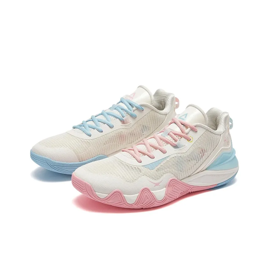 PEAK Taichi Происхождение 1,0 Противоскользящий и Устойчивый к Износу Покрытие Низкий Топ Баскетбольные Кроссовки Мужские Синий Розовый