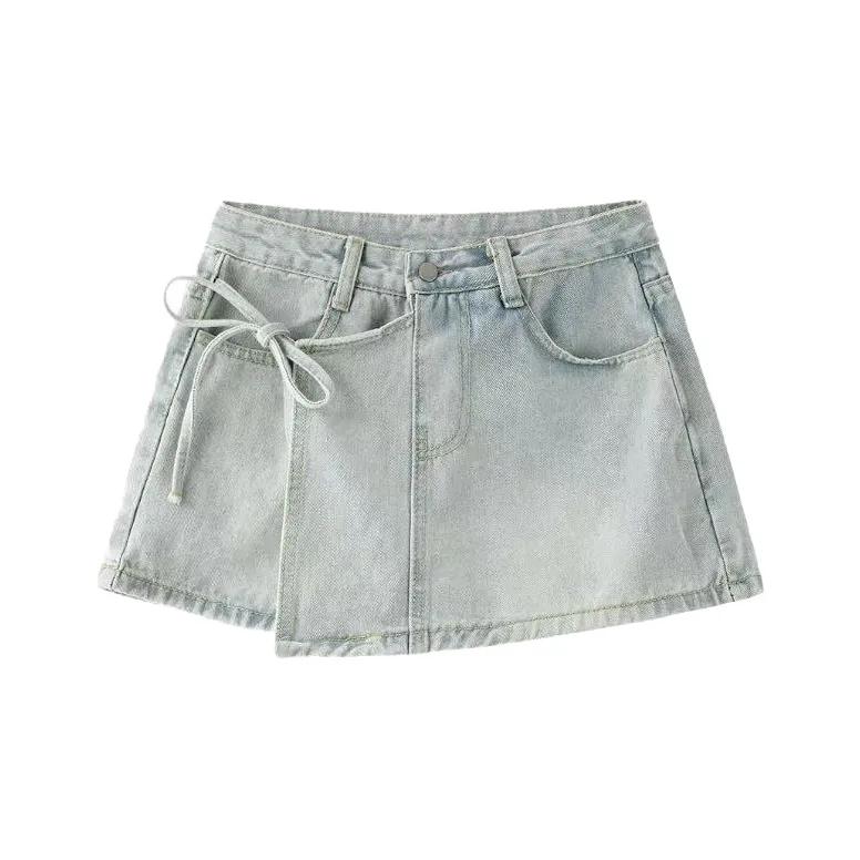 Lan Miao Светло-синие Женские Джинсовые Шорты