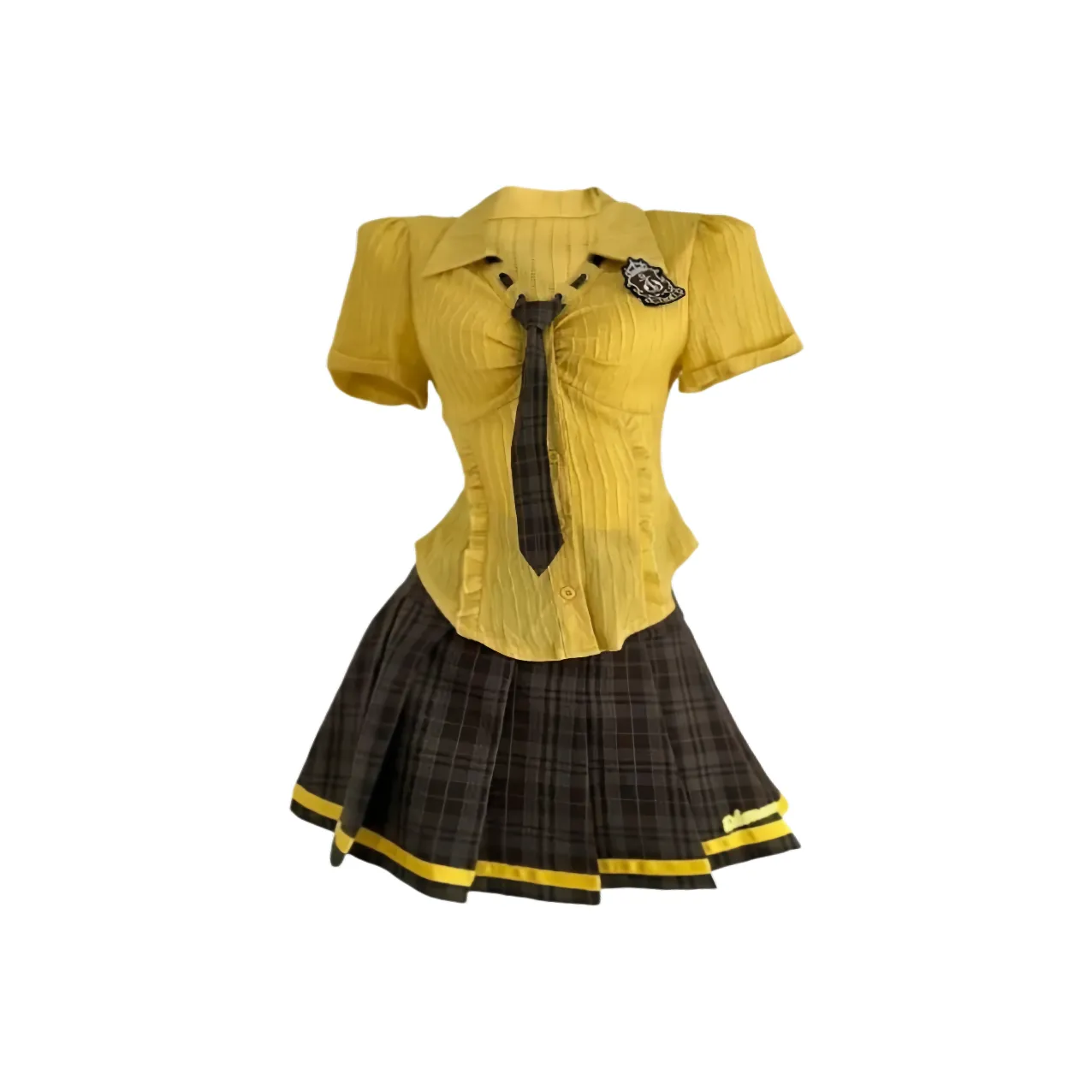 Nathania Желтый Двухкомпонентный Набор Женские Комплекты с Юбкой