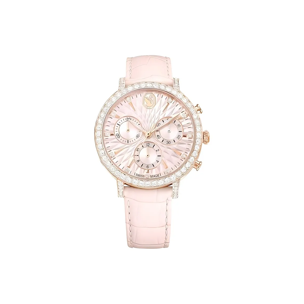 Swarovski Наручные часы Кварцевый механизм Кожаный ремешок 36 мм Розовый циферблат Женские часы