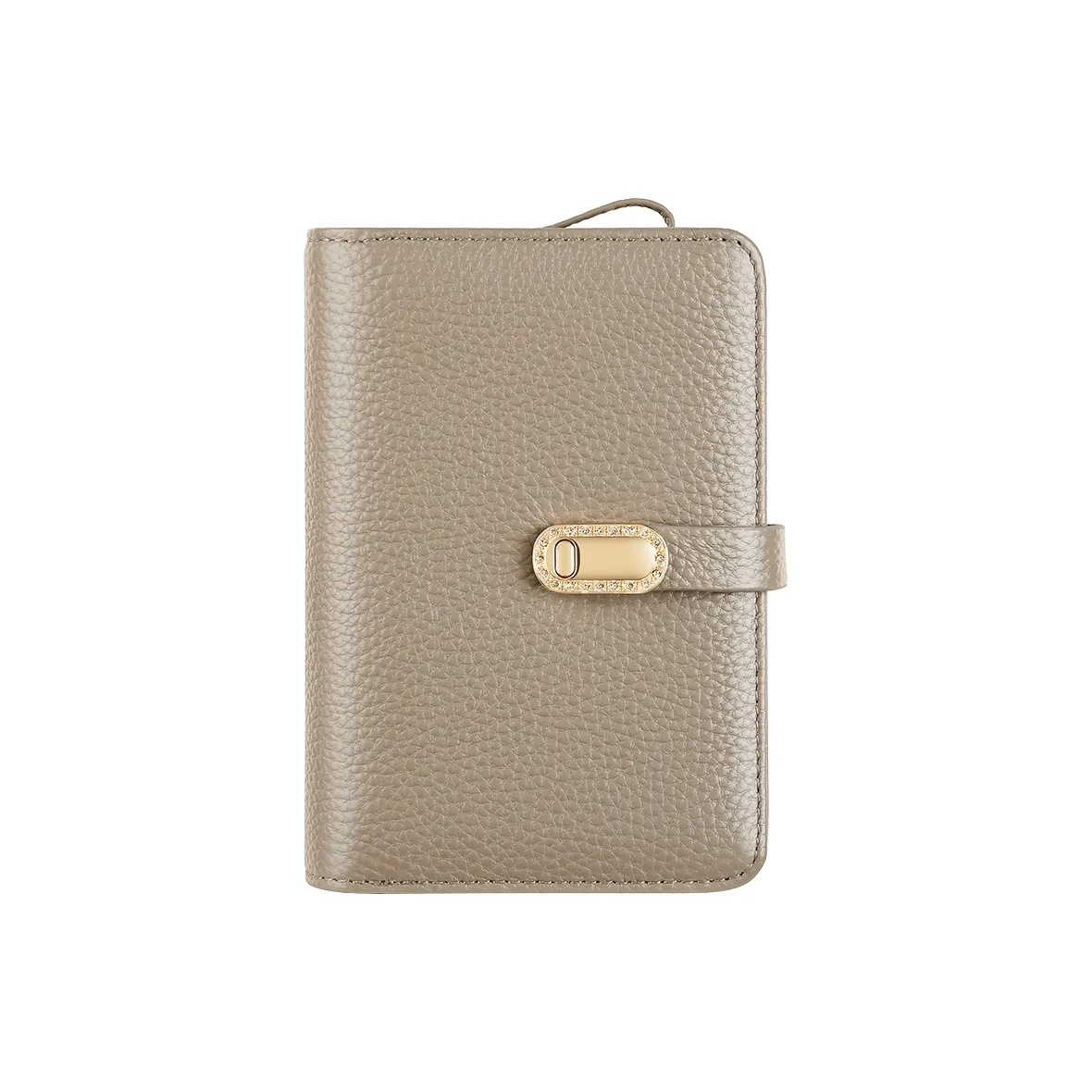 Gorora Кошелек из крупнозернистой текстуры коровьей кожи стандартный женский слоновая кость классический черный